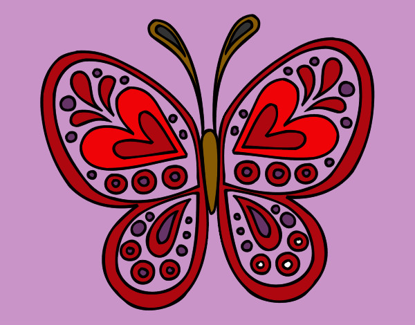 Dibujo Mandala mariposa pintado por deisyjuan