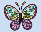 Dibujo Mandala mariposa pintado por emaema
