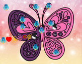 Dibujo Mandala mariposa pintado por kaipi