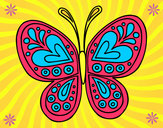 Dibujo Mandala mariposa pintado por ladita