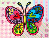 Dibujo Mandala mariposa pintado por roxsy