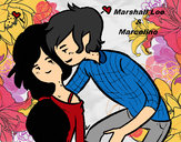 Dibujo Marshall Lee y Marceline pintado por Gemaperez