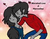 Dibujo Marshall Lee y Marceline pintado por scarlette
