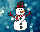 Dibujo Muñeco de nieve con sombrero pintado por carito27
