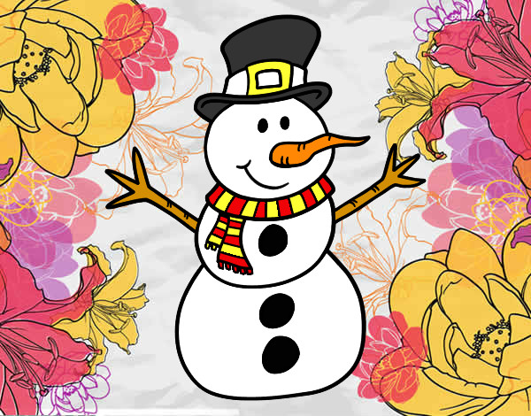 Dibujo Muñeco de nieve con sombrero pintado por IVAN12600