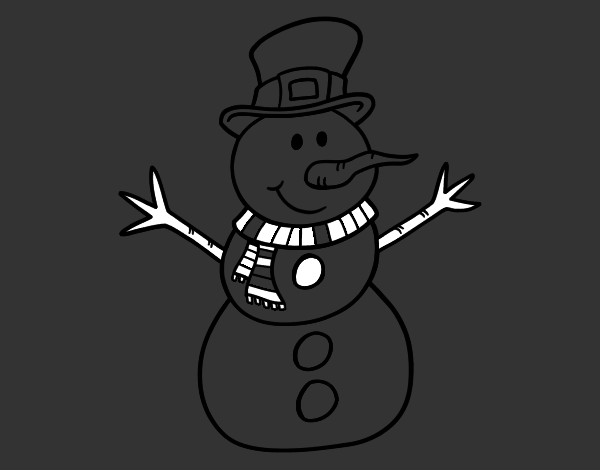 Dibujo Muñeco de nieve con sombrero pintado por nurygg