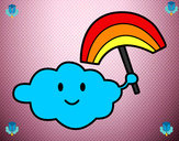 Dibujo Nube con arcoiris pintado por ladita