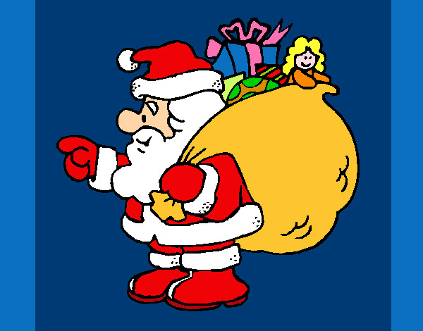 Papa Noel con el saco de regalos 1