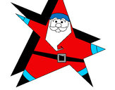 Dibujo Papa Noel en forma de estrella pintado por vicror