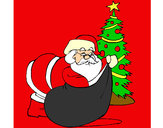 Dibujo Papa Noel repartiendo regalos 1 pintado por misspolly