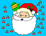 Dibujo Papa Noel saludando pintado por goku4