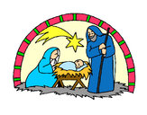 Dibujo Pesebre de navidad pintado por silvanitha