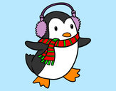 Dibujo Pingüino con bufanda pintado por cata-888