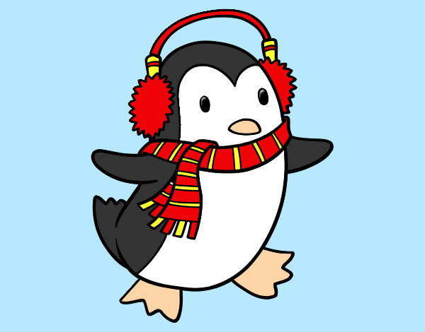 Dibujo Pingüino con bufanda pintado por cecy_2255