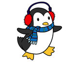 Dibujo Pingüino con bufanda pintado por espinosa