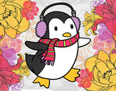 Dibujo Pingüino con bufanda pintado por Melimenda