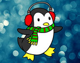 Dibujo Pingüino con bufanda pintado por paola89