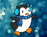 Dibujo Pingüino con bufanda pintado por  poncho57