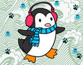 Dibujo Pingüino con bufanda pintado por Roci_wapit