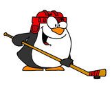 Dibujo Pingüino jugando a hockey pintado por federicci