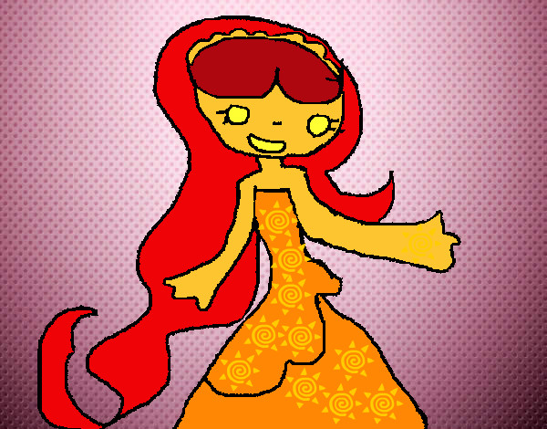 Dibujo Princesa con el pelo largo pintado por feremi