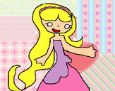 Dibujo Princesa con el pelo largo pintado por guiliana