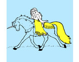 Dibujo Princesa en unicornio pintado por Alba-R