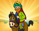 Dibujo Rey Gaspar a caballo pintado por pingo
