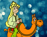 Dibujo Rey Melchor en camello pintado por billy
