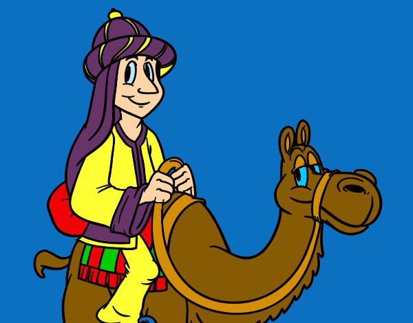 Dibujo Rey Melchor en camello pintado por DaniCSI_1D