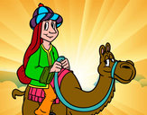 Dibujo Rey Melchor en camello pintado por tomaso