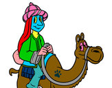 Dibujo Rey Melchor en camello pintado por tucson4x4