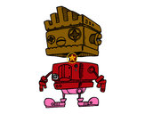 Dibujo Robot con cresta pintado por JazMKC