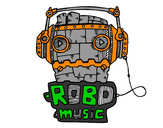 Dibujo Robot music pintado por JOHA2