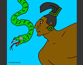 Dibujo Serpiente y guerrero pintado por federicci