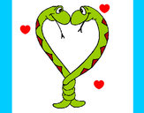 Dibujo Serpientes enamoradas pintado por paola89