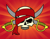 Dibujo Símbolo pirata pintado por federicci