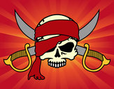 Dibujo Símbolo pirata pintado por felipp