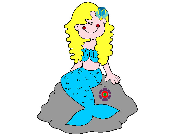 Dibujo Sirena sentada en una roca pintado por tomounsup