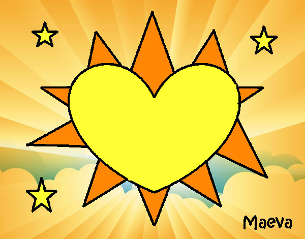 Dibujo Sol en forma de corazón pintado por desi10