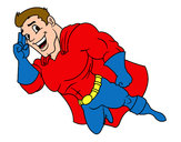 Dibujo Superhéroe volando pintado por apolo95