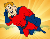Dibujo Superhéroe volando pintado por JOHA2