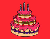 Dibujo Tarta de cumpleaños pintado por liliMcbell