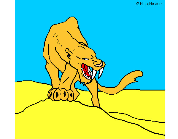 Dibujo Tigre con afilados colmillos pintado por sofiapoble