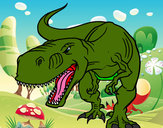 Dibujo Tiranosaurio Rex enfadado pintado por yamili 