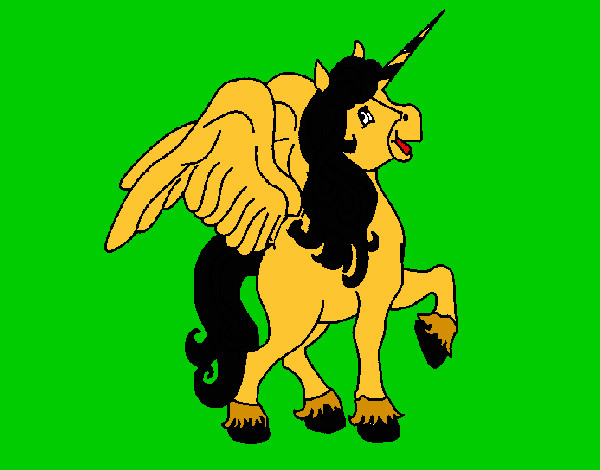 Dibujo Unicornio con alas pintado por Danneliese