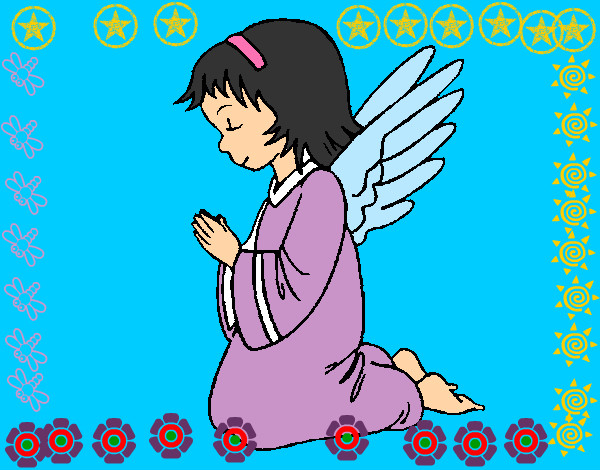 Dibujo Ángel orando pintado por anjuguca