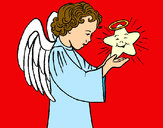 Dibujo Ángel y estrella pintado por charito