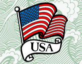 Dibujo Bandera de los Estados Unidos pintado por Mikilla