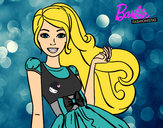 Dibujo Barbie con su vestido con lazo pintado por alissvettz